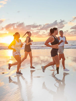 Athleta Runners Running on the Beach